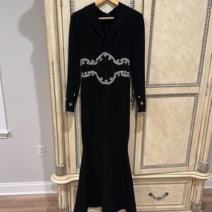 Elegant Black Dress with Embellished Details